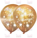 Boldog szülinapot metál fényes arany lufi 30cm (4db)
