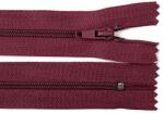 Fashion Műanyag fogú rögzített (nem bontható) spirálcipzár, 3mm, 18cm hosszú, 270224, bordó