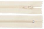Fashion Műanyag fogú rögzített (nem bontható) spirálcipzár, 3mm, 18cm hosszú, 270224, világos bézs