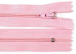 Fashion Műanyag fogú rögzített (nem bontható) spirálcipzár, 3mm, 18cm hosszú, 270224, világos rózsaszín