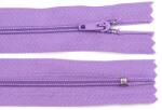 Fashion Műanyag fogú rögzített (nem bontható) spirálcipzár, 3mm, 18cm hosszú, 270224, levendula