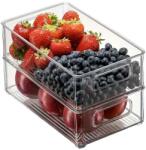 köken Set Cutii de depozitare cu capac Koken, pentru frigider, birou, bucatarie, pot fi si suprapuse, transparente si usor de curatat, 29 x 20, 5 x 15 cm - koken - 115,00 RON