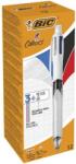 BIC Golyóstoll, háromszínű, nyomósirónnal egyben, BIC "4 Colours (BC942104) - fiorex