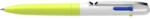 Schneider Golyóstoll, 0, 5 mm, nyomógombos, négyszínű, SCHNEIDER "Take 4 Neon", sárga-fehér (TSCT4SF) - fiorex