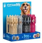 ICO Golyóstoll display, 0, 8 mm, nyomógombos, kutyás tolltest, ICO "Dog", kék (TICSTK) - fiorex