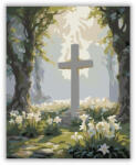  Húsvéti Kereszt és Liliomok - számfestő készlet