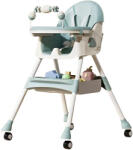 Flippy Scaun de Masa pe Roti pentru Copii, Flippy, 2 Tavite si Husa Detasabile, Multifunctional, Stabil, Centura de Siguranta, Spatar Reglabil Moale, Balansoar, Cos de Depozitare, de la 6 Luni, Verde (teo-13 Scaun de masa bebelusi, inaltator