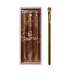 Flippy Set 3 Pensule de Machiaj, Flippy, Portabile, pentru Fard de Ochi, din Par Sintetic Moale, Auriu, 16.5x6.5x1.6 cm (teo-127741)