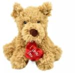 BEAR-IMPEX Keeleco: Ülő Kutya Plüssfigura Szívvel - 18 cm - fizz