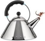 Alessi Чайник за котлон 9093 TEA REX 2 л, сребърен / черен, неръждаема стомана, Alessi (AL9093REXB)