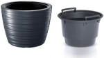 Prosperplast Ghiveci de flori joase cu inserție MAZE antracit 47, 5 cm