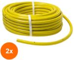 Z-TOOLS Set 2 x Furtun Gradina, Flexibil, Rezistent la Radiatii UV si la Frig, Armat, cu Insertie 1/2 Inch, Lungime 25 m, Galben (LIZ-2xZLN-EXT9663)