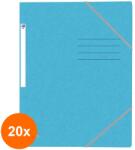 OXFORD Set 20 x Dosar Mapa Oxford Topfile A4, Capacitate 200 File, Inchidere cu Elastic, PEFC, 3 Clape, INDEX, Turcoaz (REH-20xHRZ-400116323)