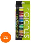 Phoenix Set 2 x 12 Culori Gouache Phoenix, 12 ml (CUL-2xCH PG1212)