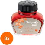 Pelikan Set 8 x Cerneala 4001 Calimara 30 ml, Rosu Lucios, Pelikan (REH-8xHRZ-301036)