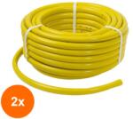 Z-TOOLS Set 2 x Furtun Gradina, Flexibil, Rezistent la Radiatii UV si la Frig, Armat, cu Insertie 3/4 Inch, Lungime 25m, Galben (LIZ-2xZLN-EXT9661)