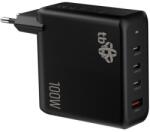 TB Touch TB 3x USB-C + 1x USB-A töltő, GaN, 100 W, fekete AZTBXULUSB100WB