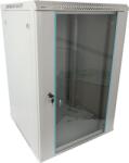 Pulsar RWA1866-G 19" 18U 600x600 fali rack szekrény; lapraszerelt; szürke; könnyített kialakítás (RWA1866-G)