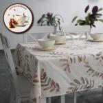 Ralex Fata de masa antimurdarire 100% Bumbac 160x320 cm, Frunzulite Mov Verde Fata de masa