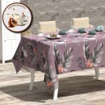 Ralex Fata de masa antimurdarire 100% Bumbac 160x320 cm, Frunze Exotice Mov Fata de masa