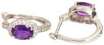  Cercei din Ametist cu Zircon - Oval Fatetat - 14x5x15 mm - Argint 925 - Cristalul Linistii si Armoniei - 1 Pereche