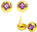  Cercei Ametist rotund fatetat 9x9x16 mm cu argint 925 aurit cadou cu semnificatie 1 perech