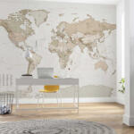  Bézs világtérkép mintás fotótapéta