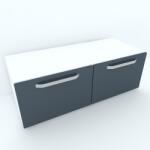 Spectral Mobila Armonia Comoda alba cu 2 sertare cu manere fronturi MDF Gri Comoda