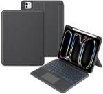 Tech-Protect SmartCase Mag Pen and Keyboard - кожен калъф с магнитно закрепяне и безжична блутут клавиатура за iPad Pro 11 (2024) (черен)
