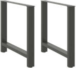vidaXL 2 db antracitszürke acél étkezőasztalláb 80x(72-73) cm (VD4013314)