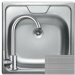 Evido 105684+SAP4-A090 - EVIDO Panel rozsdamentes mosogató szövetmintás 480X480 + ZEGOR rozsdamentes íves csaptelep (105684+SAP4-A090)