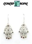  Cercei din Argint 925 - 7 Chakre - Mana Fatimei - 26 x 16 mm - 1 Pereche