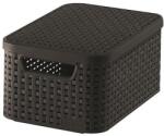 Keter Rattan hatású kosár tetővel, 6l, barna, CURVER, Style S (CSCR7SBT)