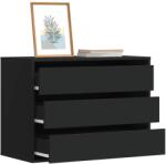vidaXL fekete szerelt fa fiókos sarokszekrény 80 x 41 x 58 cm (852853)