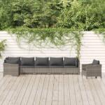 vidaXL 7 részes szürke polyrattan kerti ülőgarnitúra párnákkal (3187284)