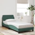 vidaXL sötétzöld bársony ágykeret matrac nélkül 80 x 200 cm (373075)