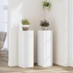vidaXL 2 db fehér szerelt fa növénytartó állvány 25 x 25 x 80 cm (852942) - vidaxl