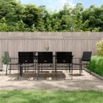 vidaXL 9 részes polyrattan és acél kerti étkezőgarnitúra párnával (3187016)