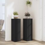 vidaXL 2 db fekete szerelt fa növénytartó állvány 25 x 25 x 80 cm (852943) - vidaxl