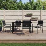 vidaXL 5 részes polyrattan és acél kerti étkezőgarnitúra (3187027)