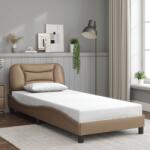 vidaXL cappuccino színű műbőr ágykeret fejtámlával 90x190 cm (3207971)