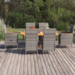 vidaXL 7 részes szürke polyrattan kerti étkezőgarnitúra (3070767)