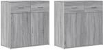 vidaXL 2 db szürke sonoma színű szerelt fa tálalószekrény 79x38x80 cm (3276621)