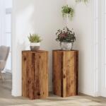 vidaXL 2 db antik fa színű szerelt fa növénytartó állvány 30x30x70 cm (852931) - vidaxl