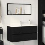 vidaXL fekete tölgy színű szerelt fa mosdószekrény 90 x 38, 5 x 45 cm (862544) - vidaxl
