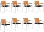 vidaXL 8 db tömör akácfa kerti szék párnákkal (3078531)