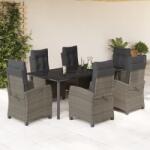 vidaXL 7 részes szürke polyrattan kerti étkezőgarnitúra párnával (3212799)