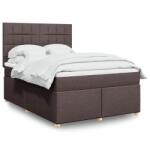 vidaXL sötétbarna szövet rugós ágy matraccal 160 x 200 cm (3293634)
