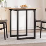 vidaXL tömör fenyőfa és acél étkezőasztal O-vázzal 60x60x75 cm (3282670) - vidaxl