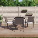 vidaXL 5 részes polyrattan és acél kerti étkezőgarnitúra párnával (3186938)